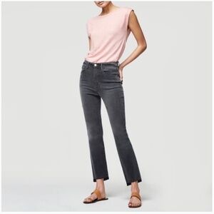 Frame Denim  Le High Straight Raw Stagger Jeans in Noise Size 29
